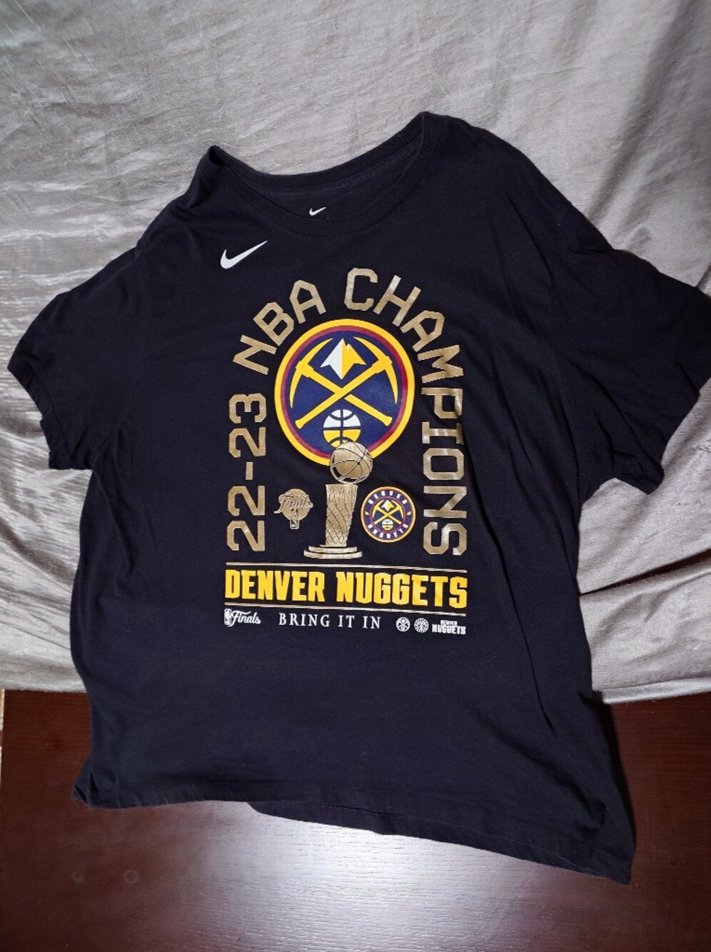 Nike Denver Nuggets 22-23 NBA Champions Black Graphic T-Shirt 2XL
